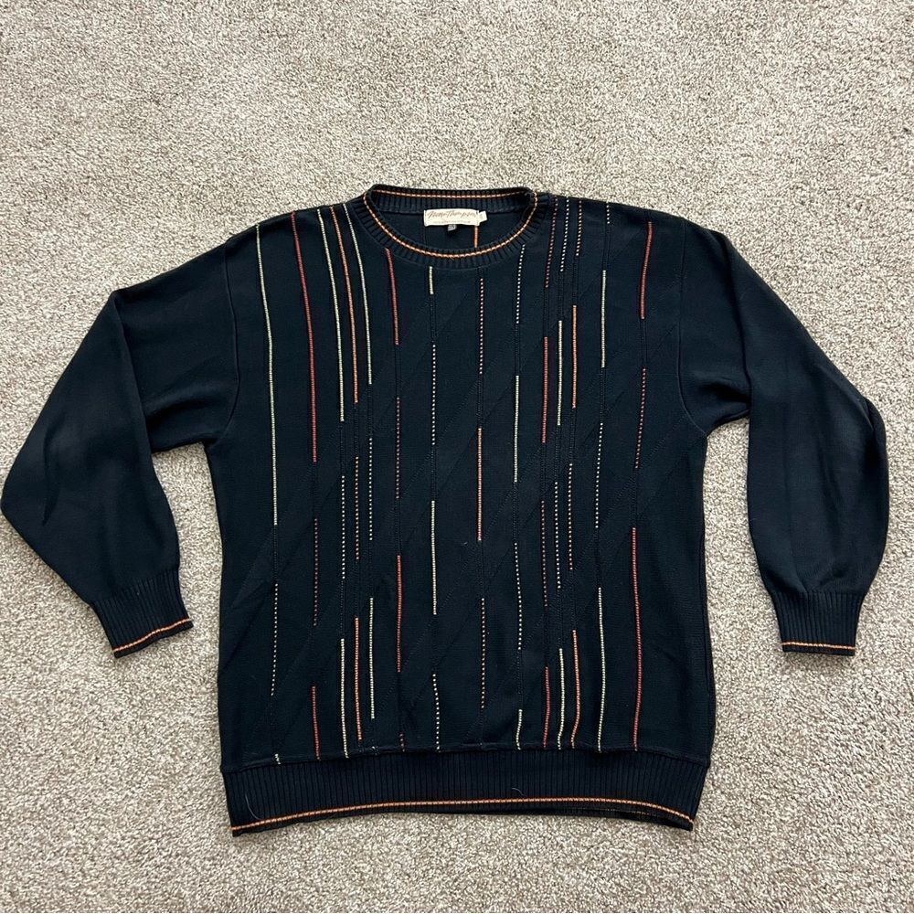 Vintage Norm Thompson 3D knit sweater Men's L